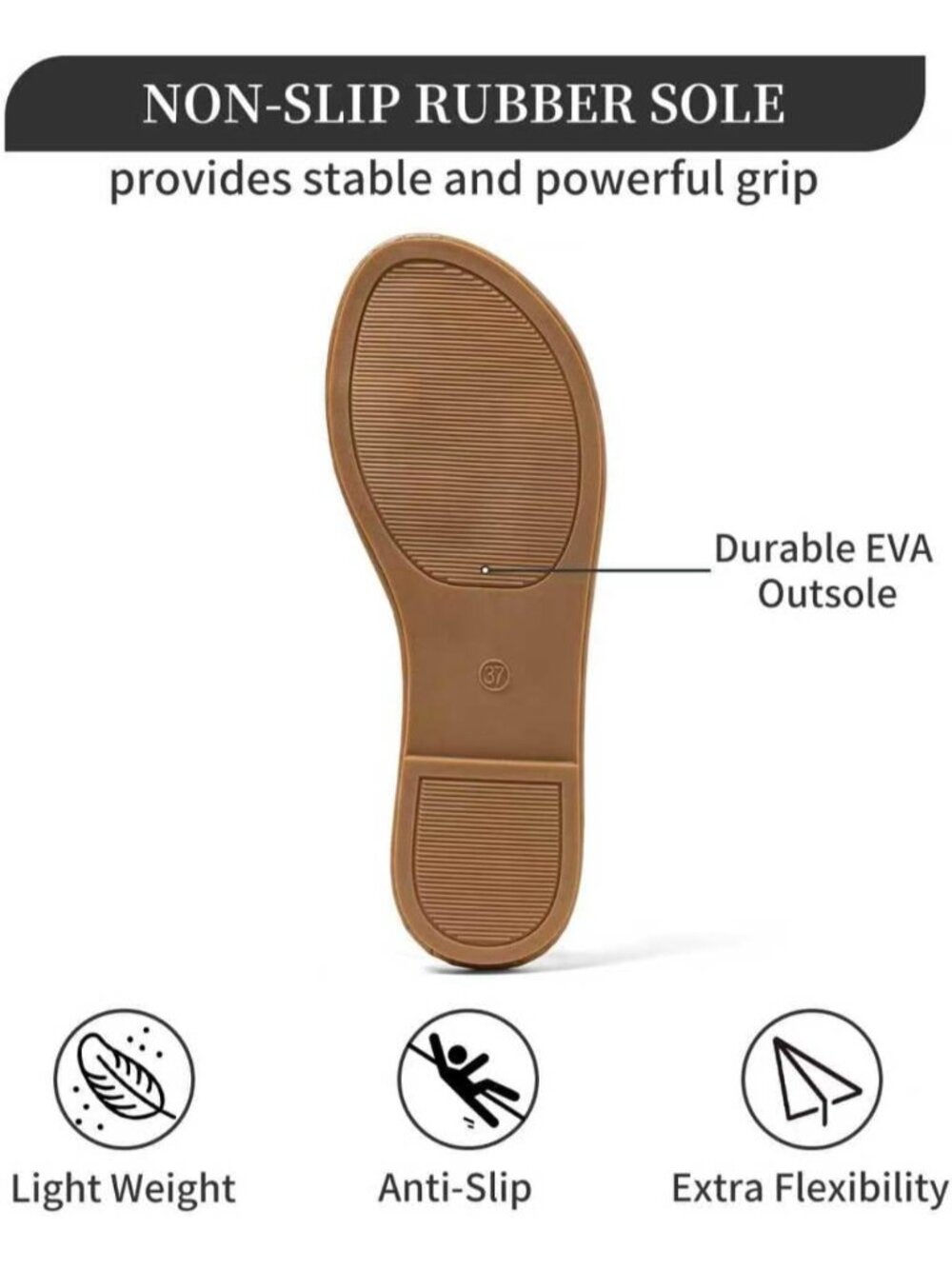 Women's Brown Summer Comfort Open-Toe Slip-On Lightweight Beach Flats Sandals - Picture 6 of 7